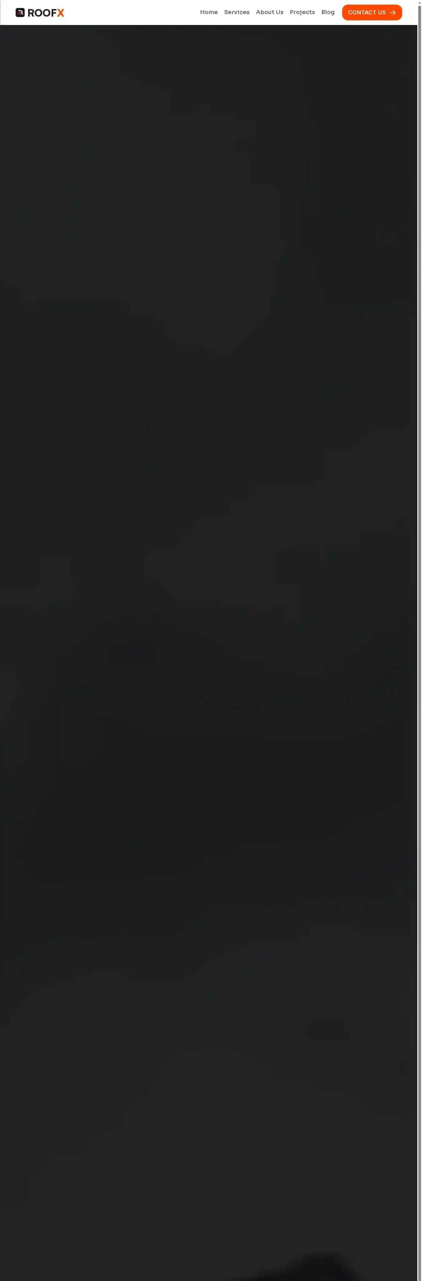 ROOFX home page on desktop
