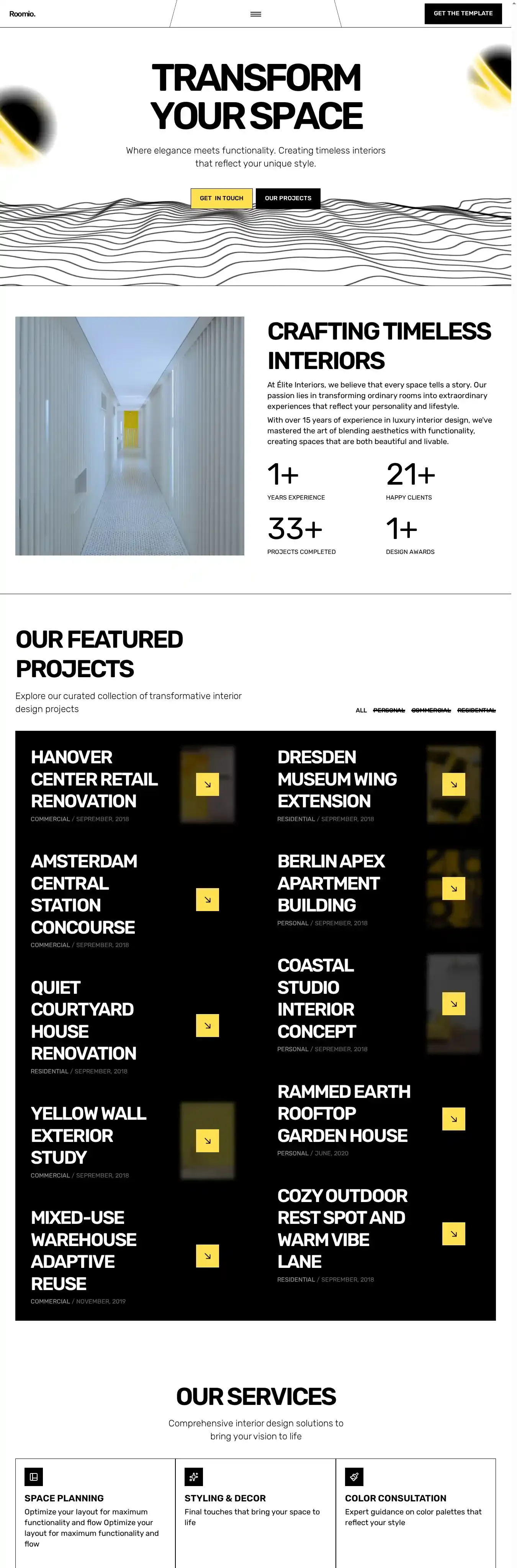 Roomio ⚡ home page on desktop