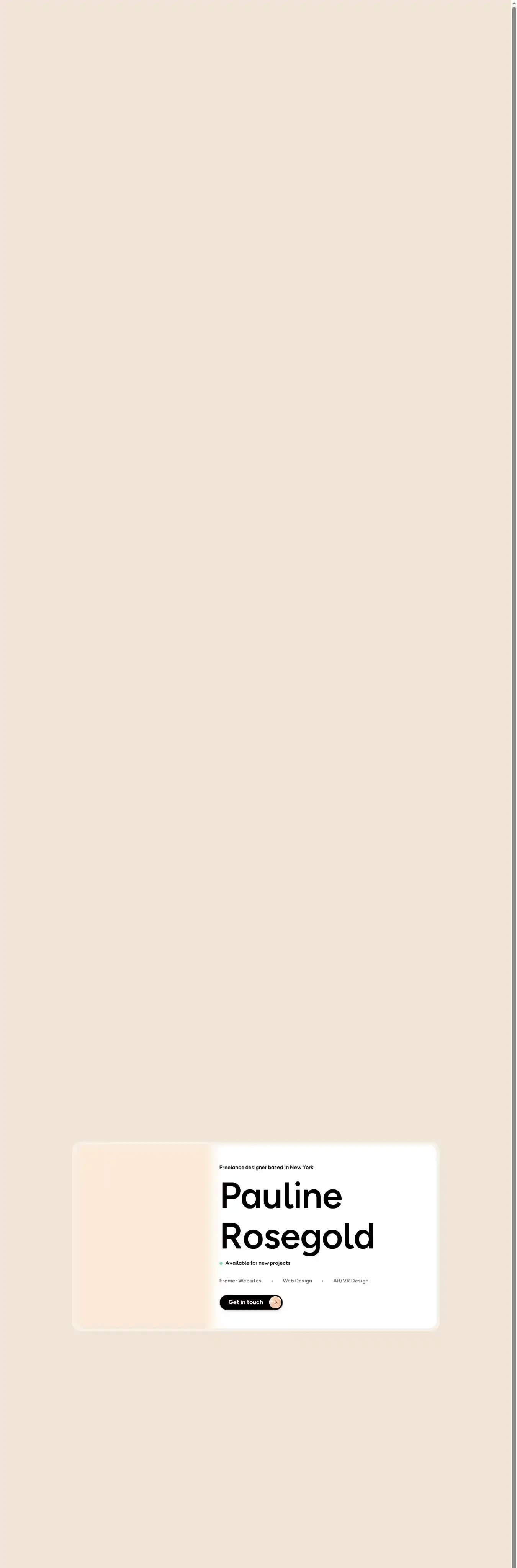 Rosegold home page on desktop