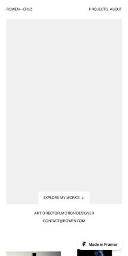 Rowen home page on mobile
