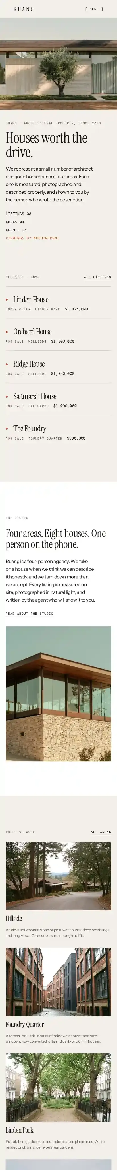 Ruang home page on mobile
