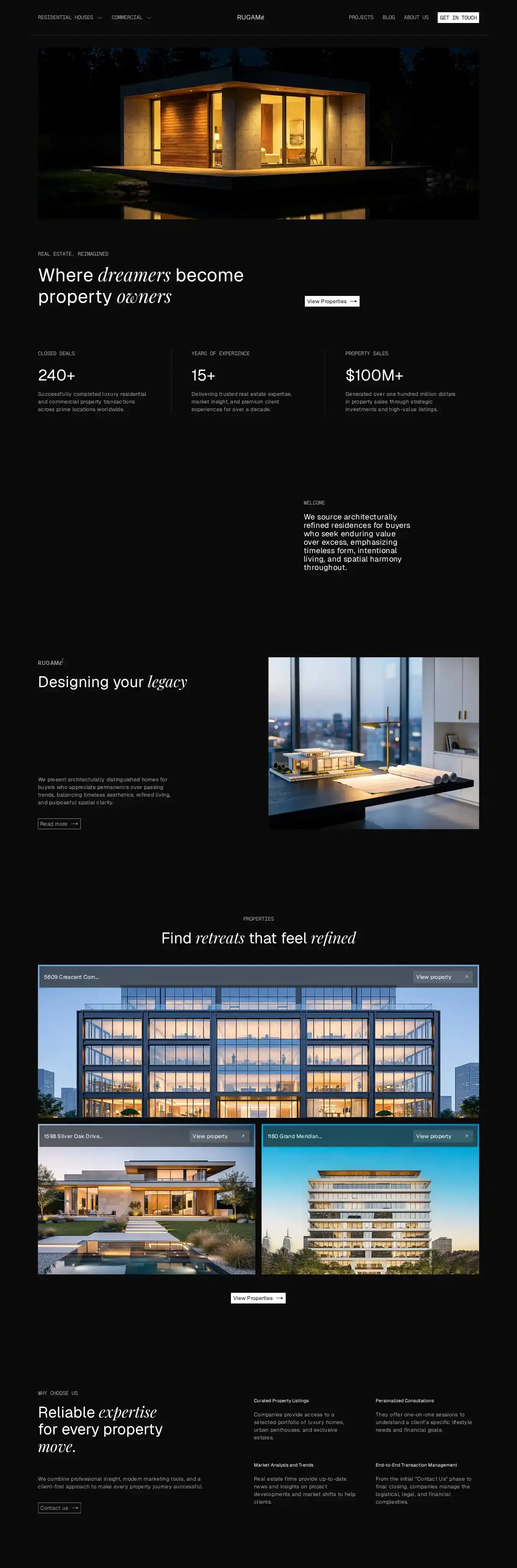 Rugame home page on desktop