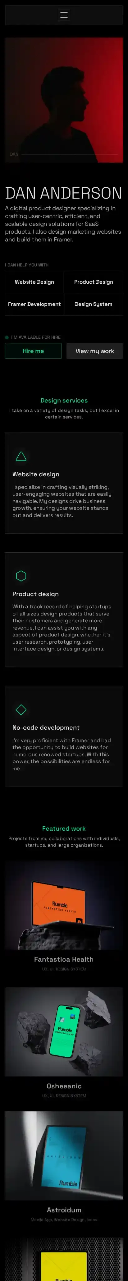 Rumble home page on mobile