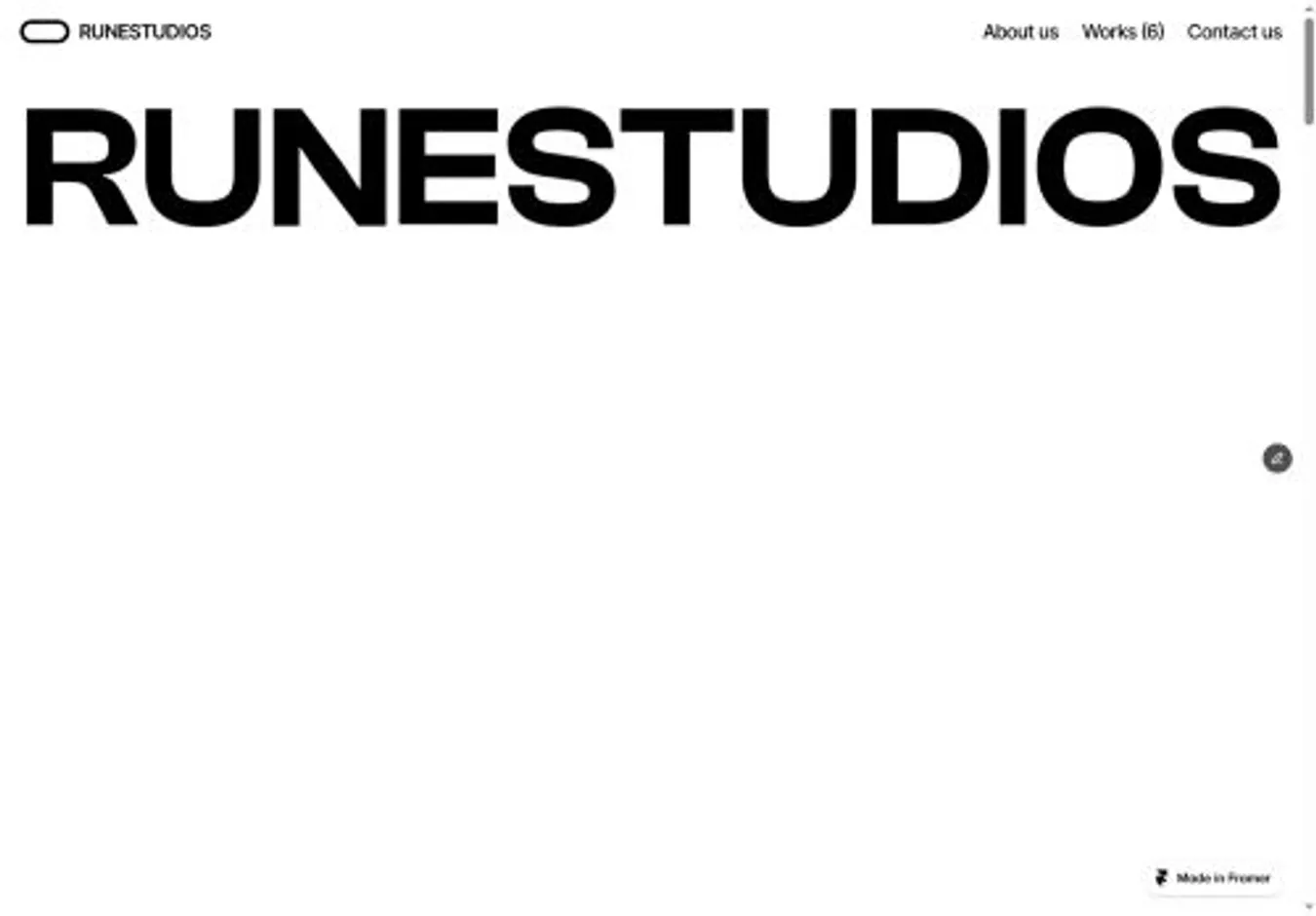 RuneStudios home page on desktop