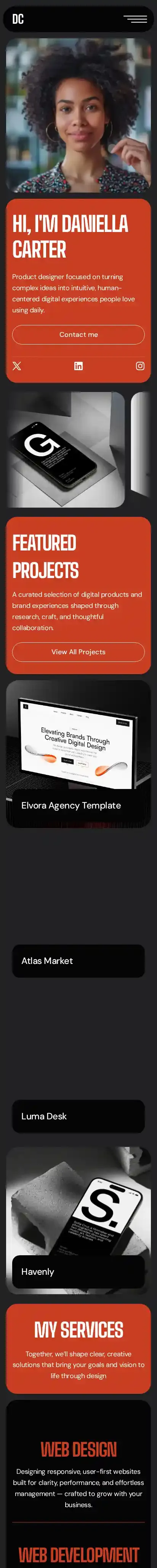 Ruvelo home page on mobile