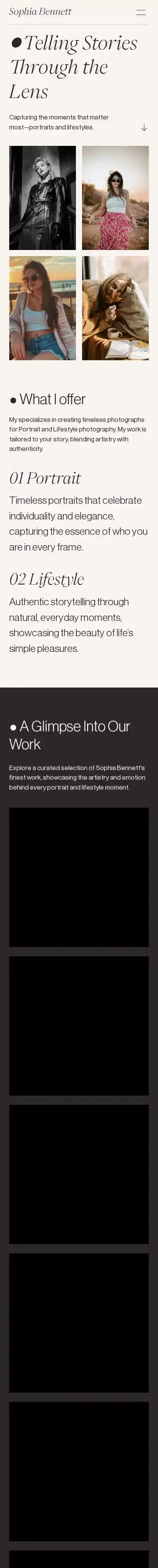 S. Bennett home page on mobile