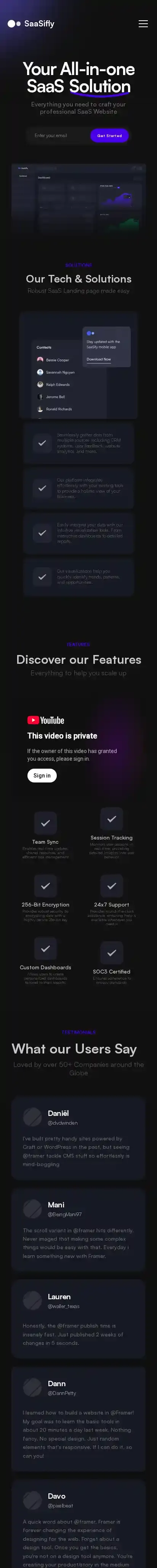 SaaSifly.io home page on mobile