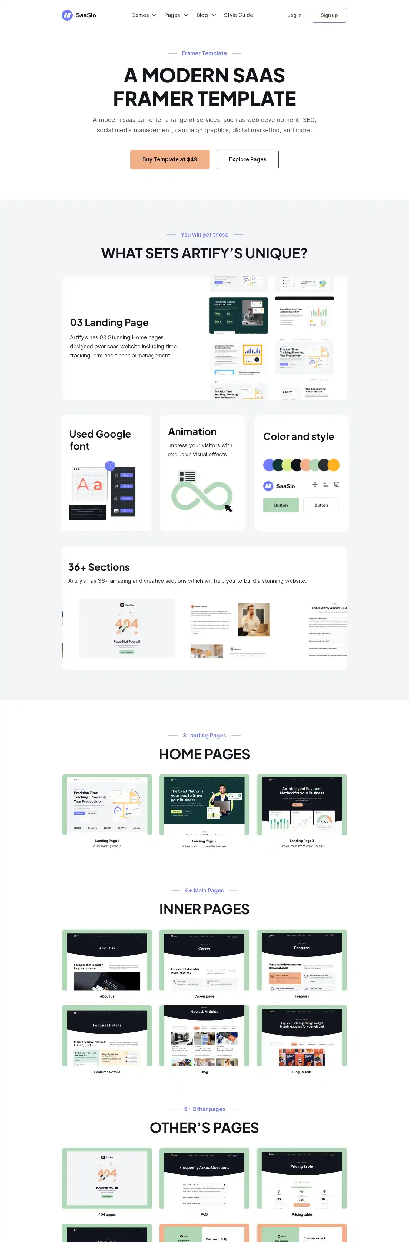 SaaSio home page on desktop