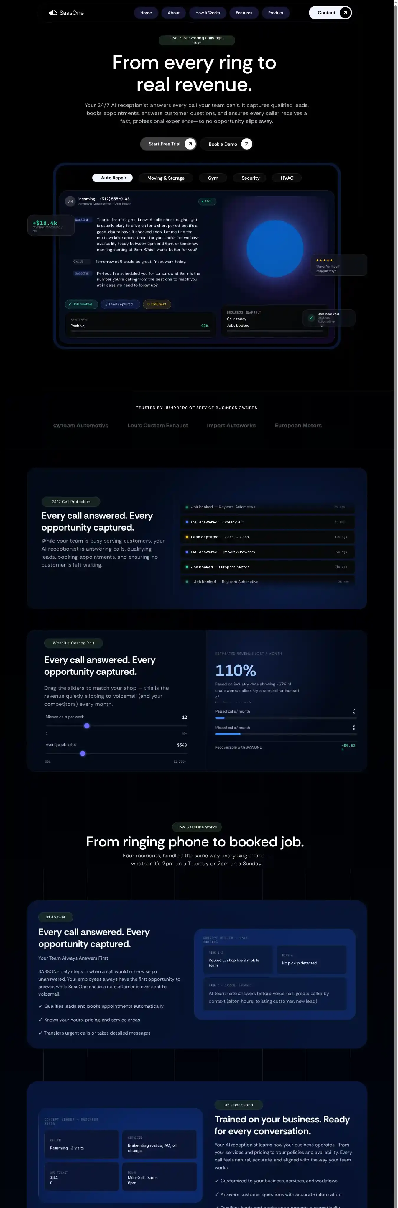 SaasOne home page on desktop