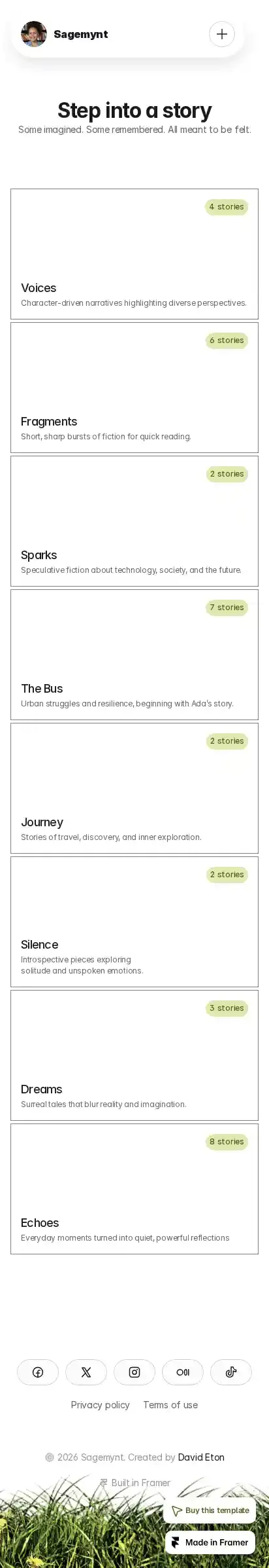 Sagemynt home page on mobile