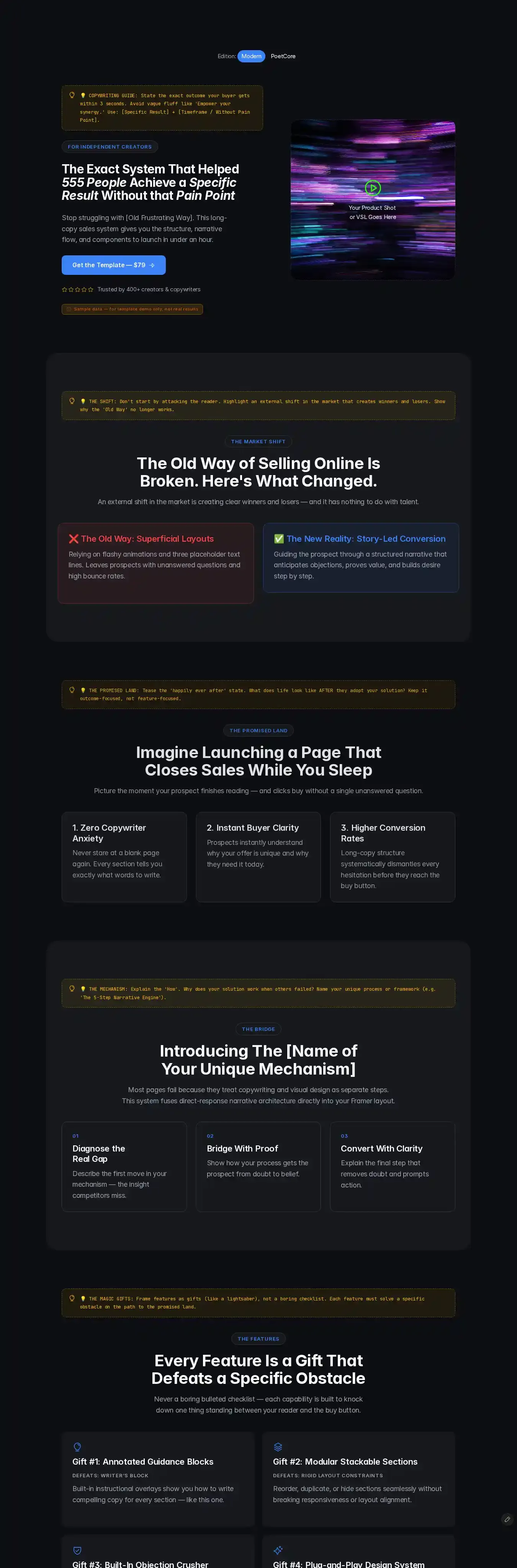 Sales Engine home page on desktop
