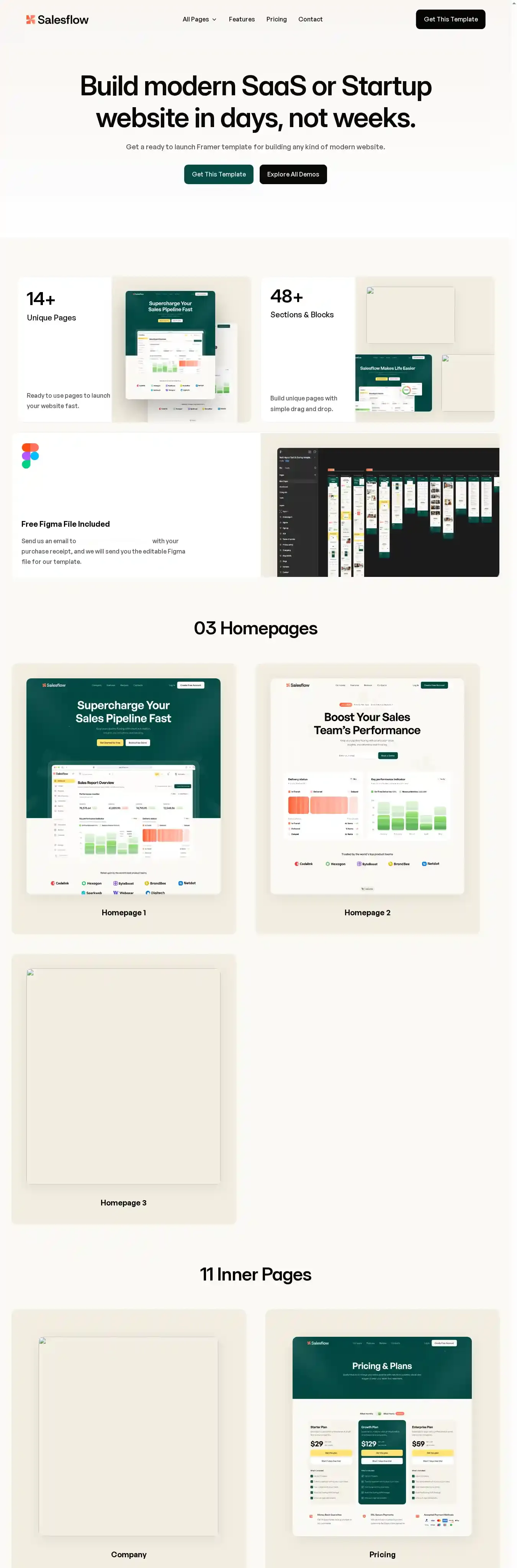 Salesfllow home page on desktop
