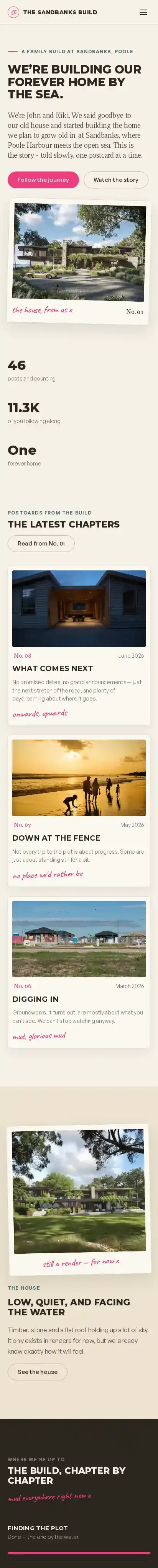 Sandbanks home page on mobile