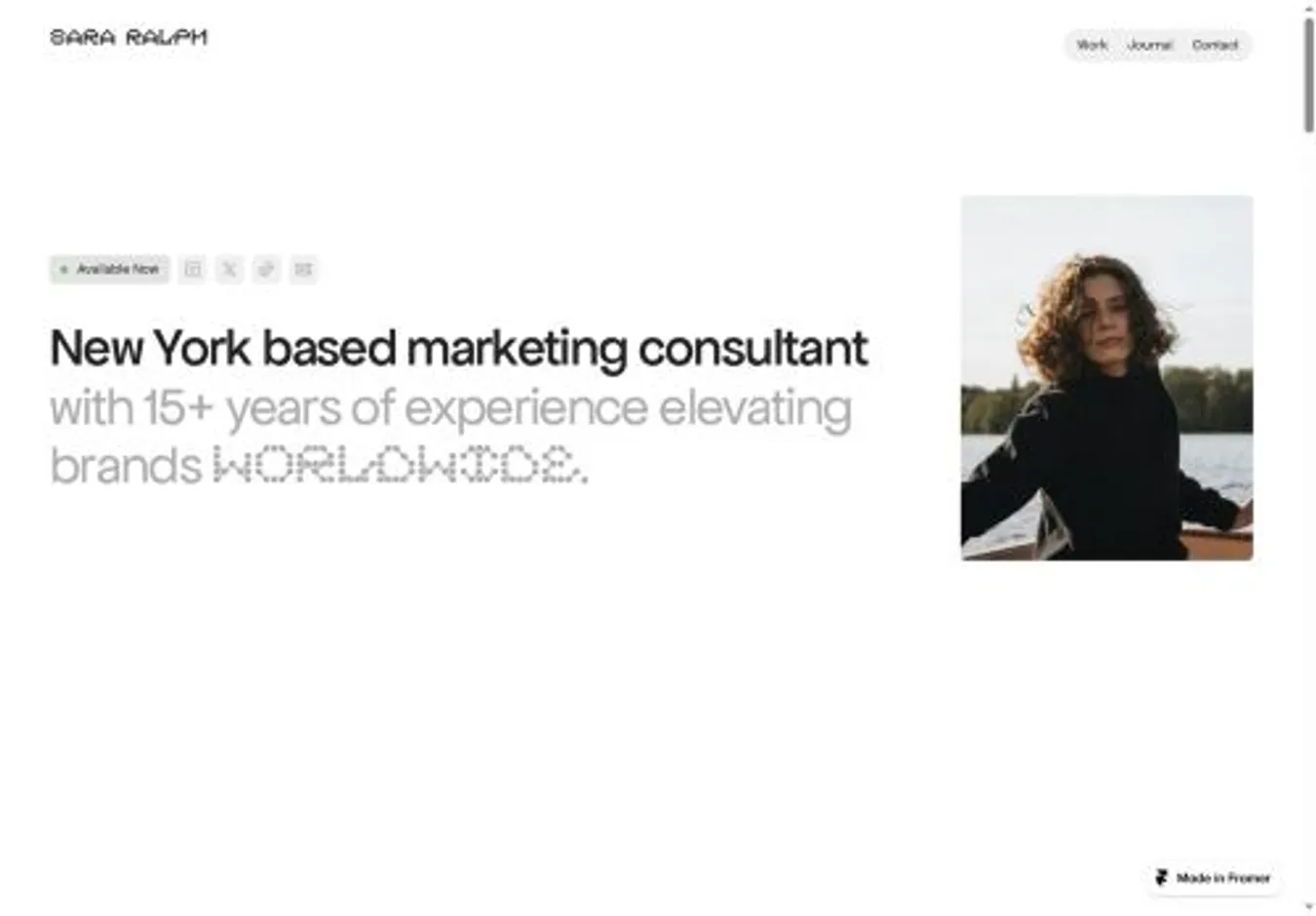 Sara Ralph home page on desktop