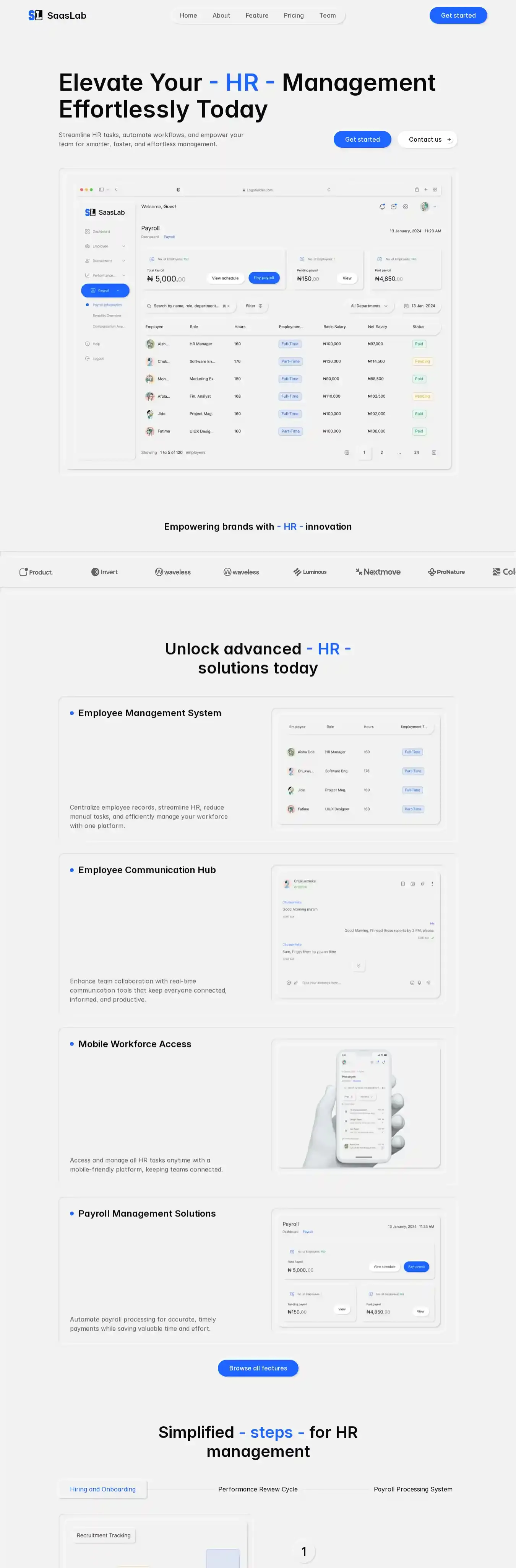 SaSLab home page on desktop