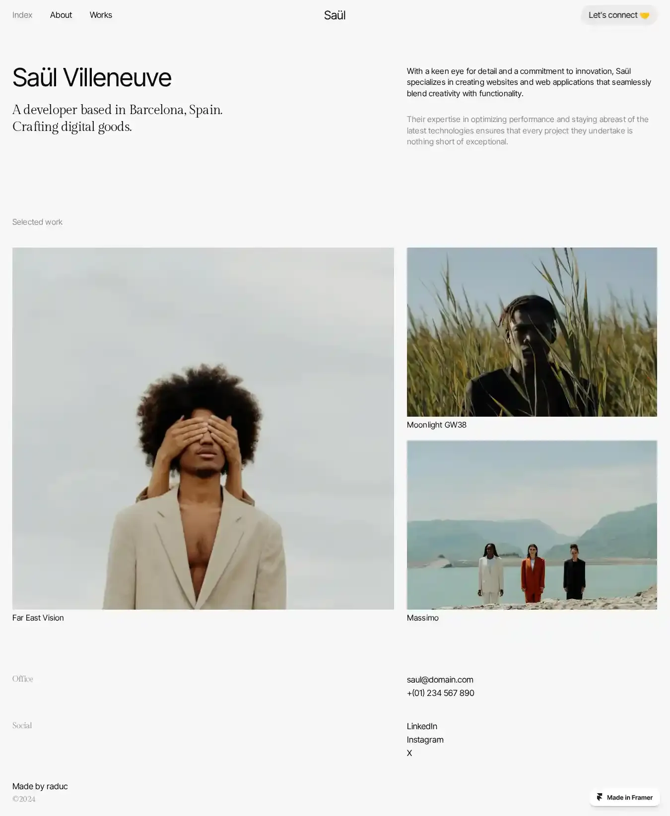 Saul home page on desktop