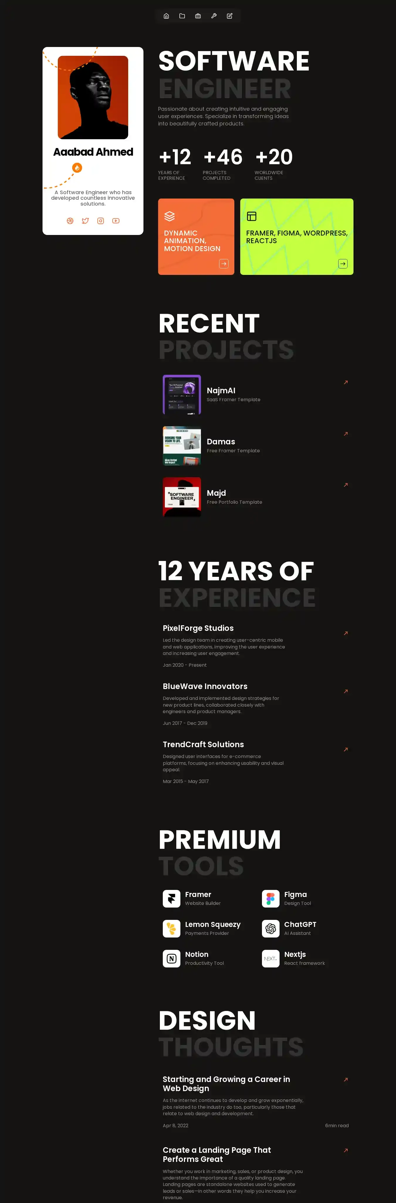 Sawad home page on desktop