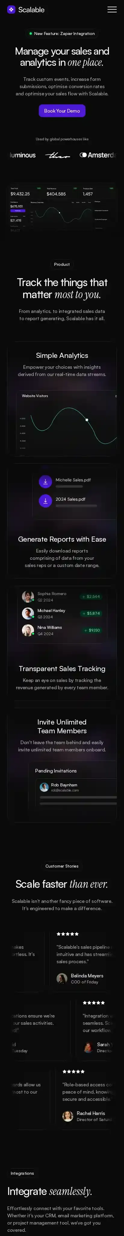 Scalable home page on mobile