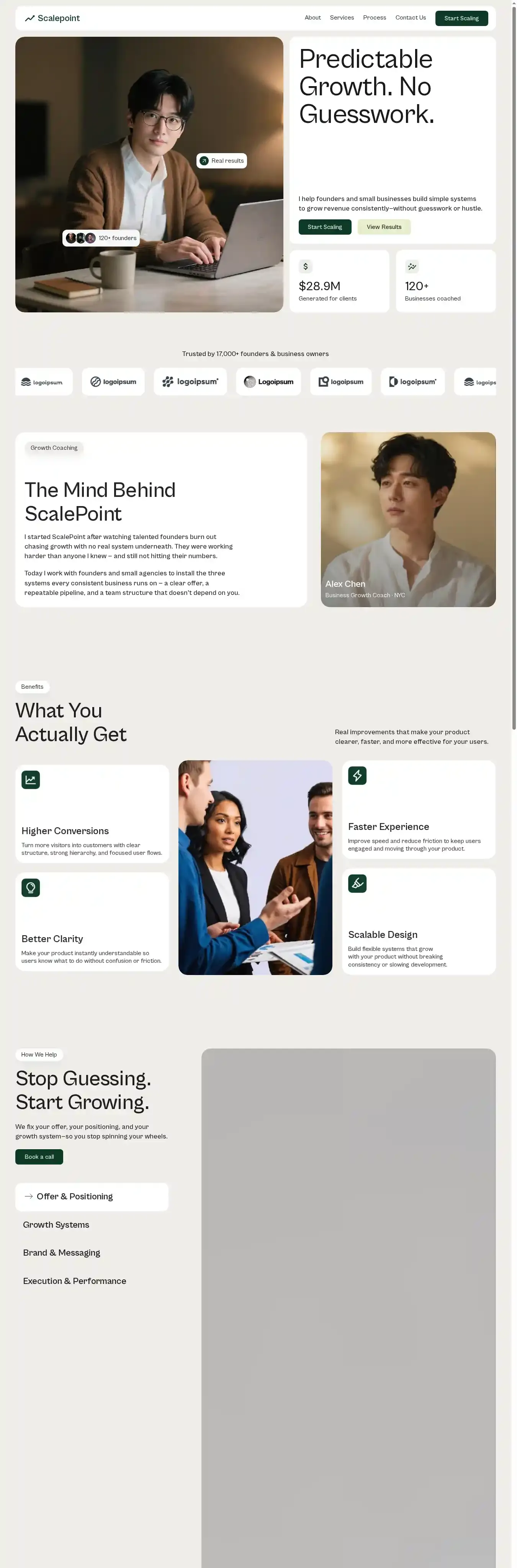 Scalepoint home page on desktop