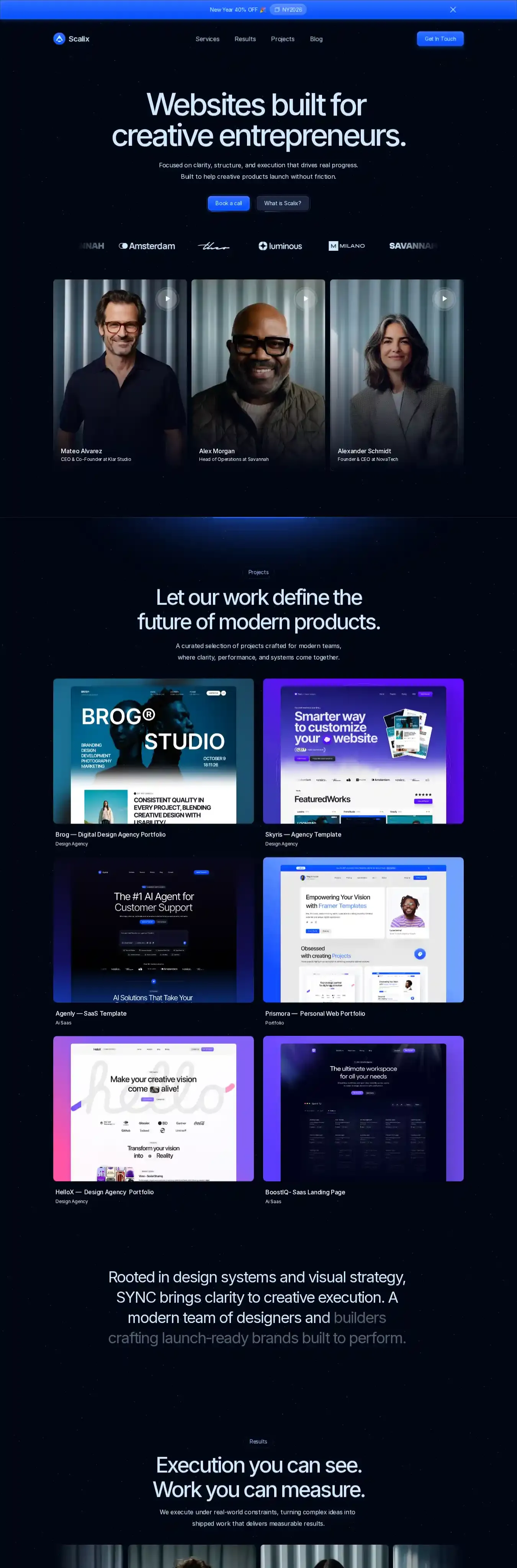 Scalix home page on desktop