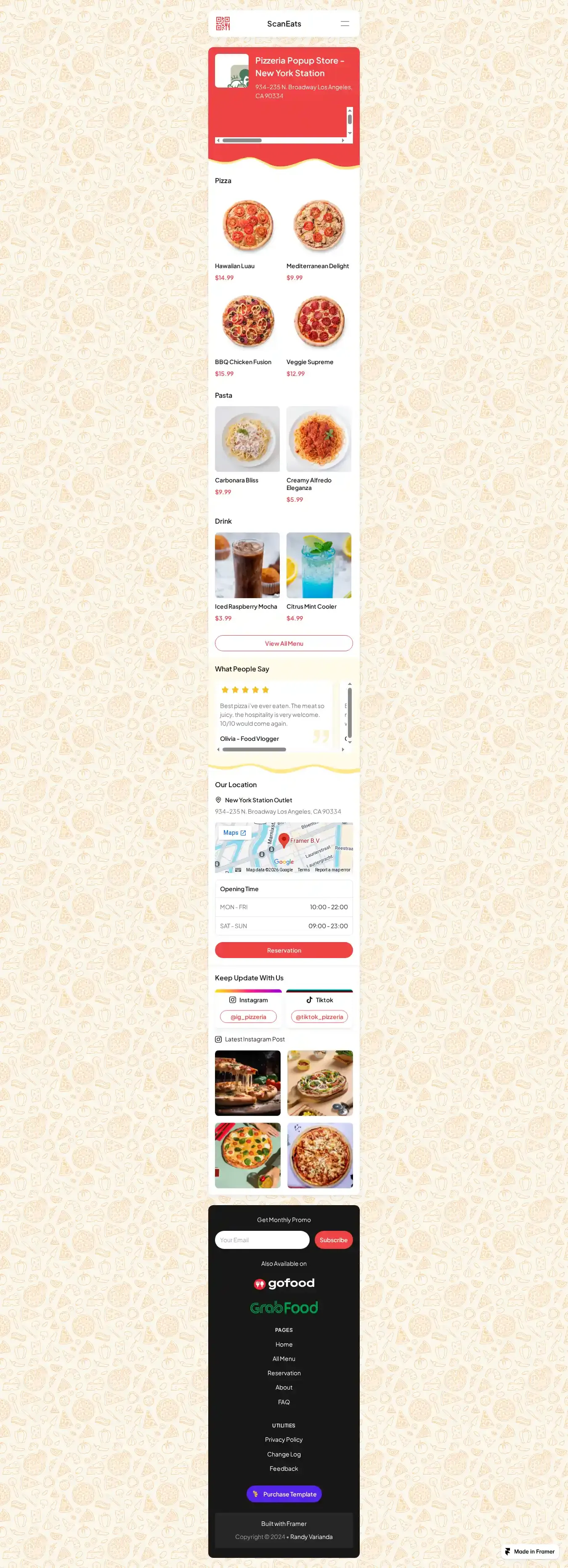 ScanEats home page on desktop
