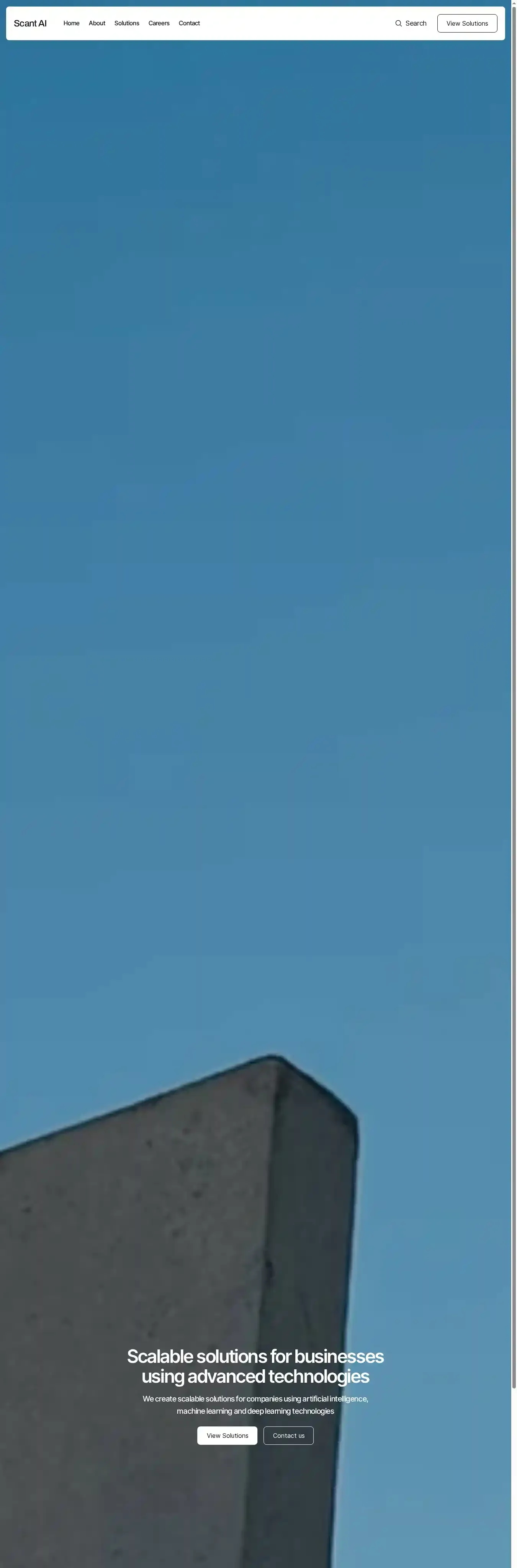 Scant AI home page on desktop