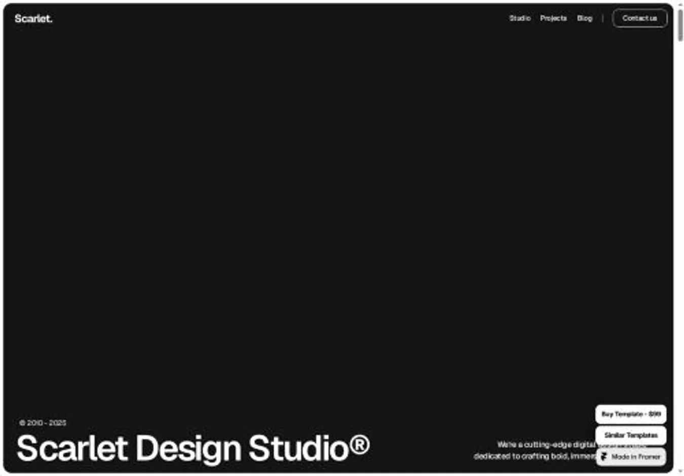 Scarlet home page on desktop