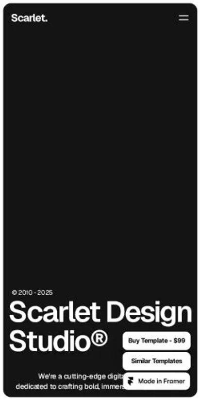 Scarlet home page on mobile