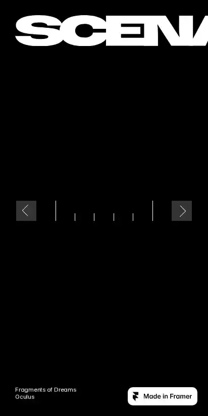 SCENA home page on mobile