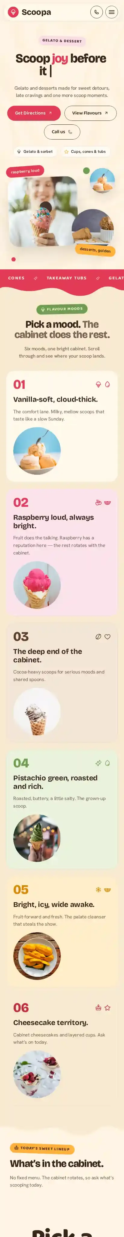 Scoopa home page on mobile