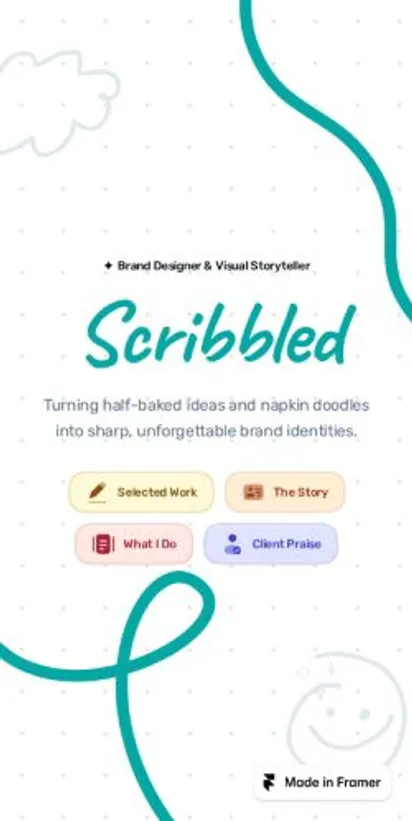 Scribbled home page on mobile