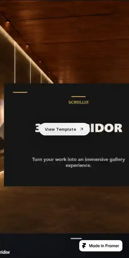 Scrollix 3D Corridor home page on mobile