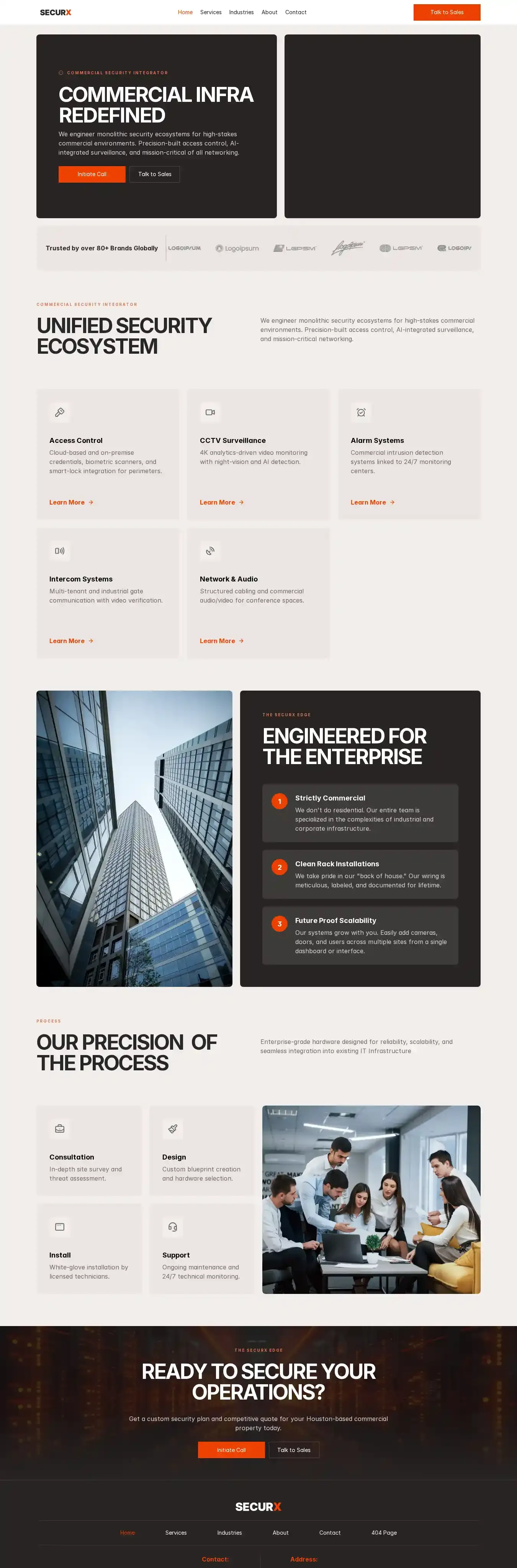 SecurX home page on desktop