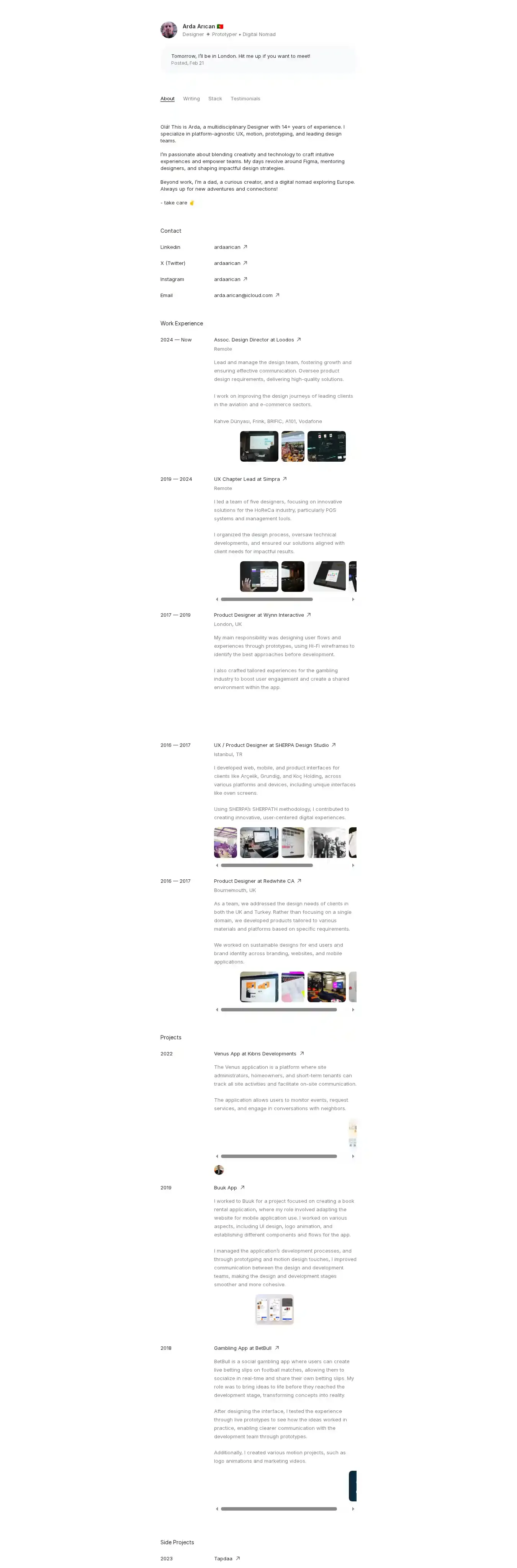 Selframe home page on desktop