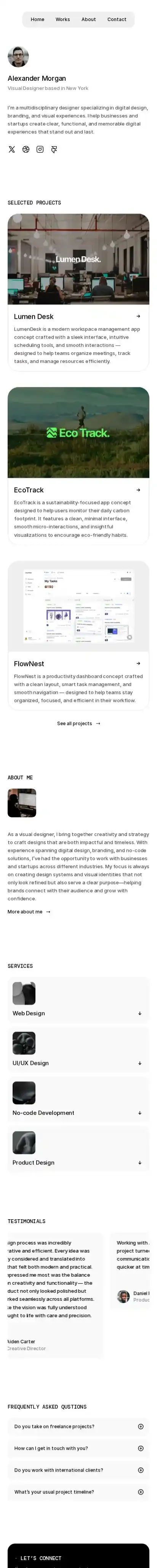 SelfWork home page on mobile