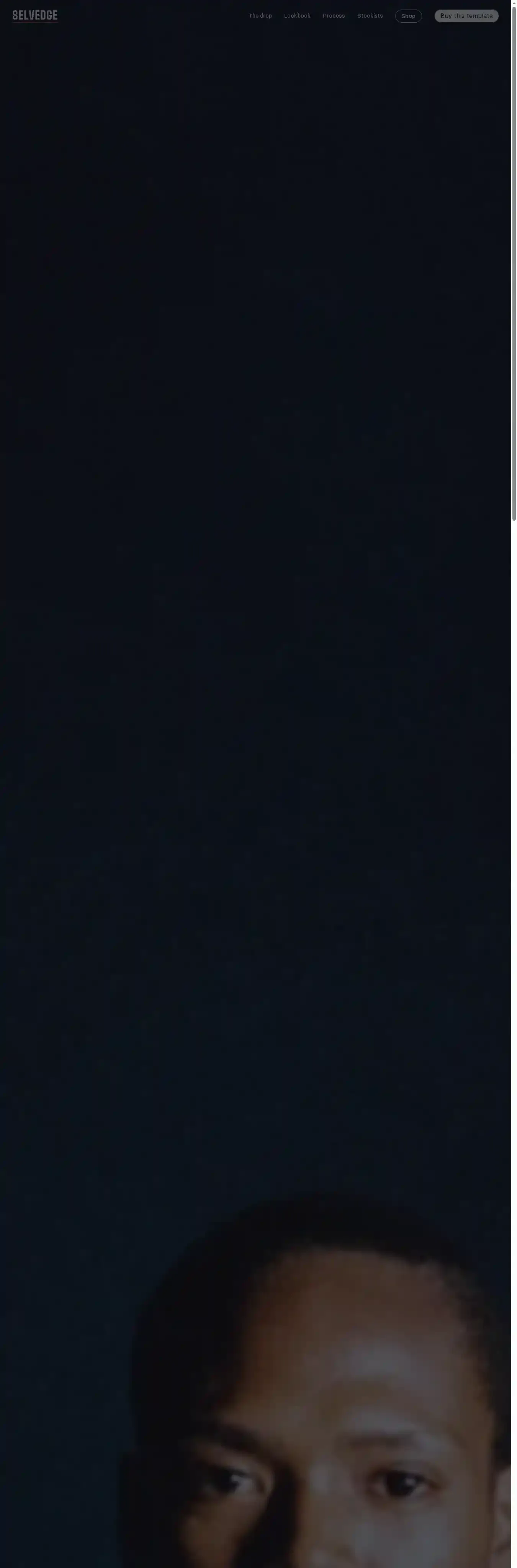 Selvedge home page on desktop
