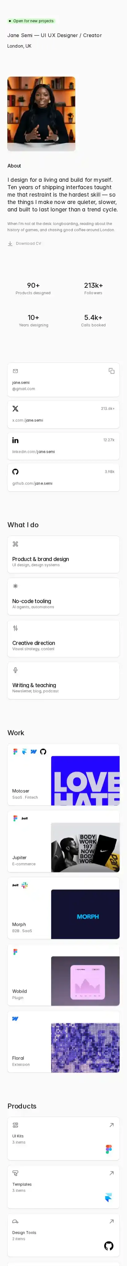 Semilancer home page on mobile
