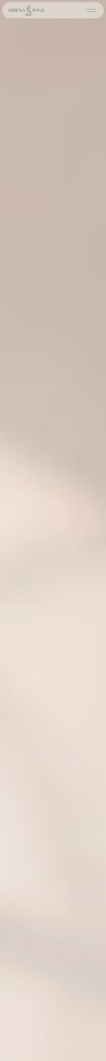 Serena Yoga home page on mobile