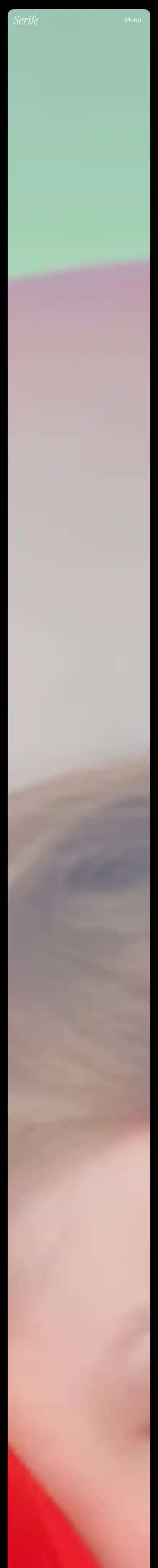 Serife home page on mobile