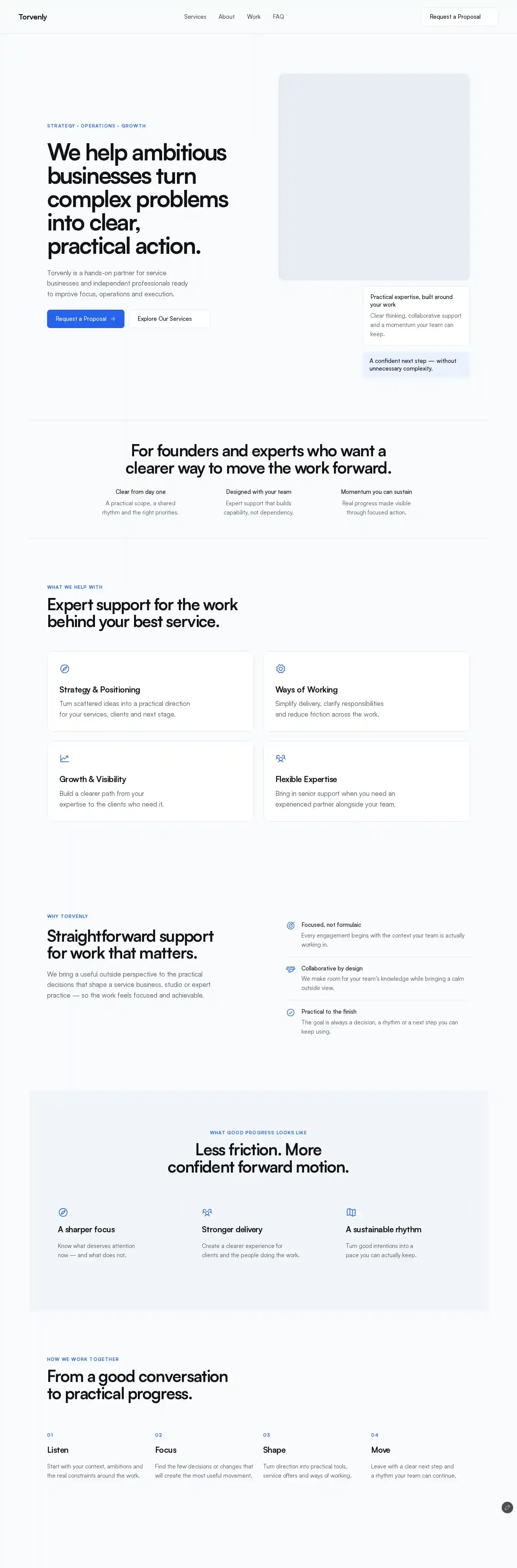 Service Founder Kit home page on desktop