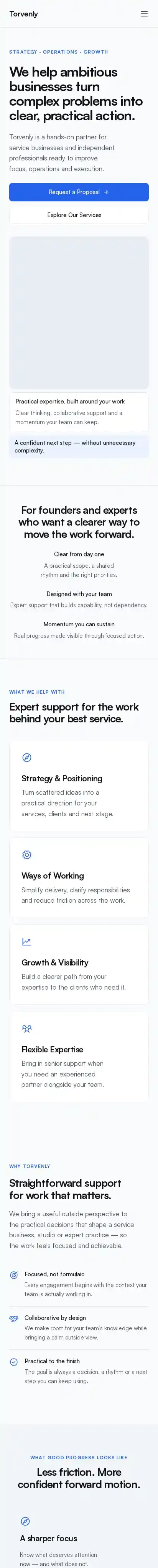 Service Founder Kit home page on mobile
