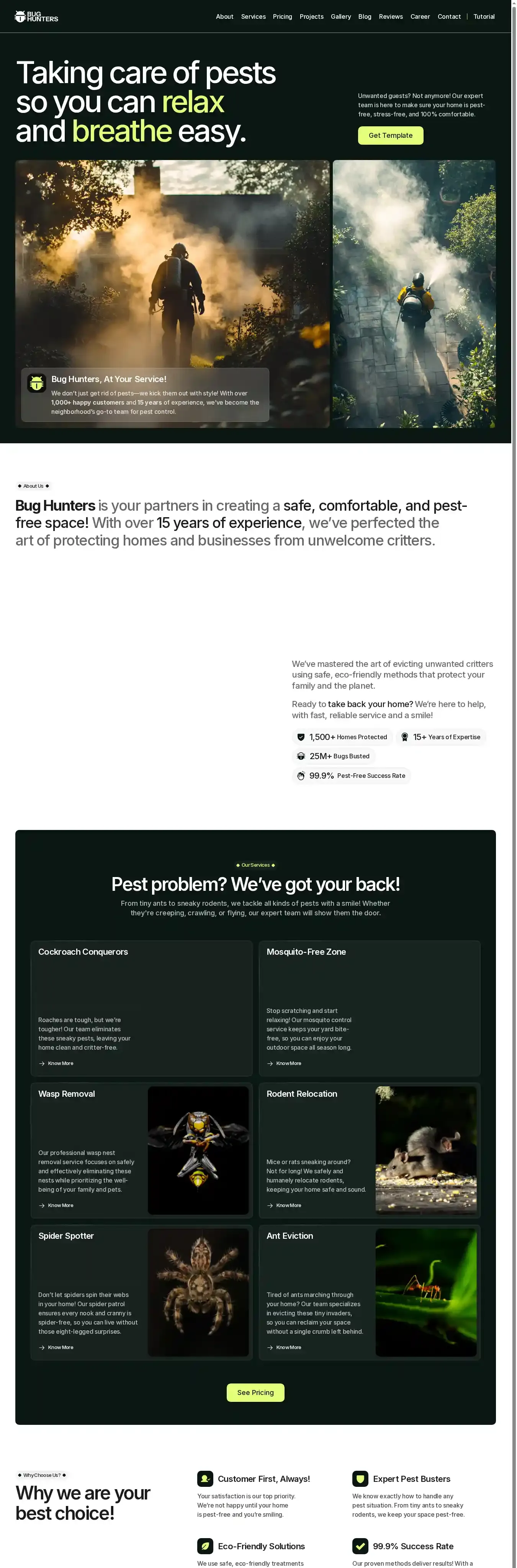 Servicehub home page on desktop