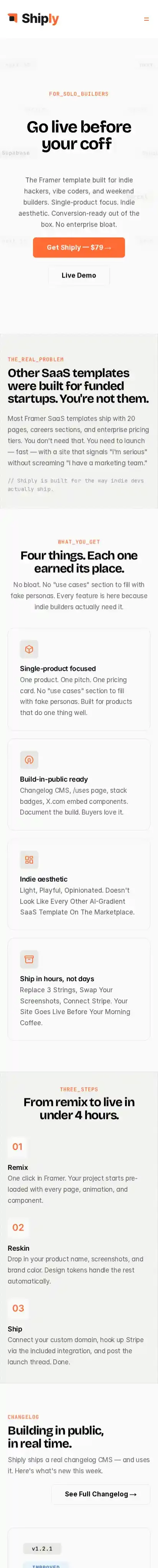 Shiply - Just Ship home page on mobile