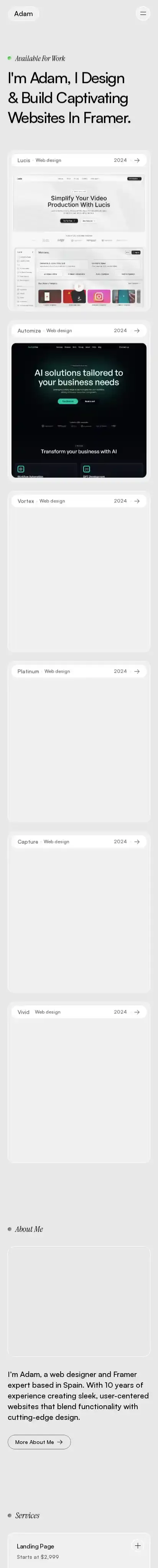 Shiro home page on mobile