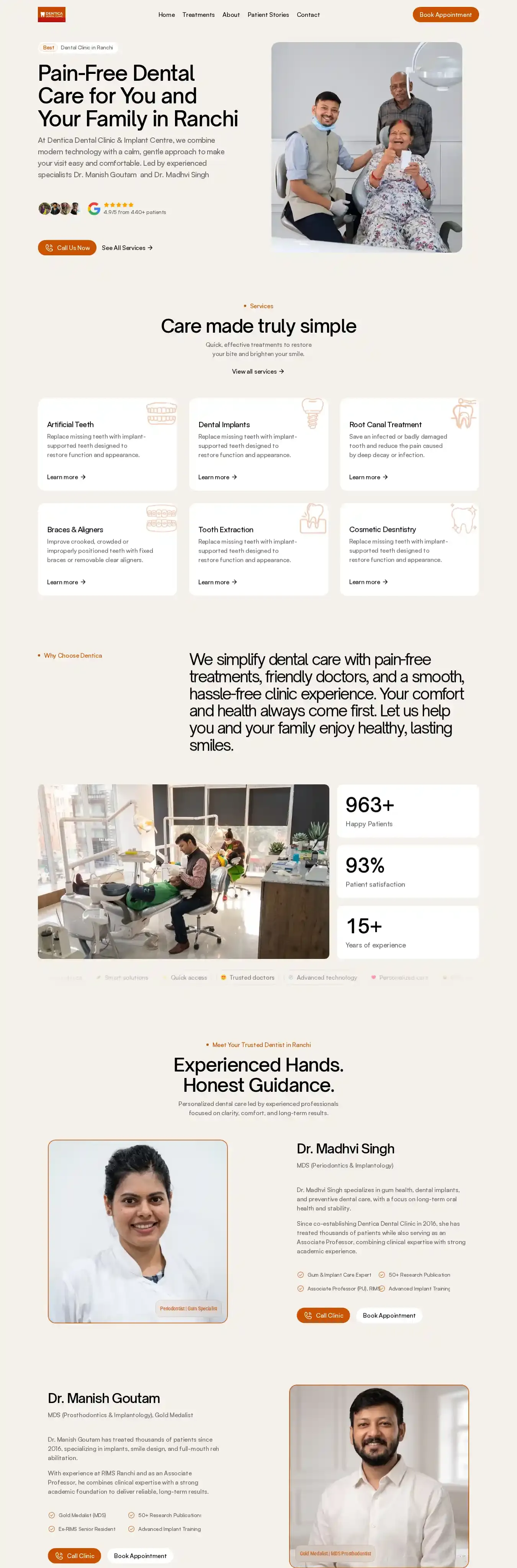 Shivamclinictemp1 home page on desktop