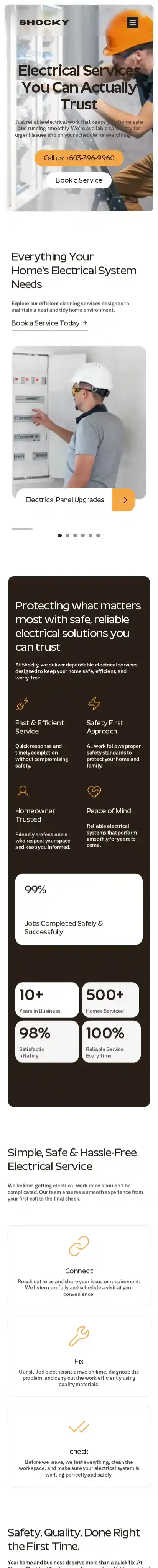 Shocky home page on mobile
