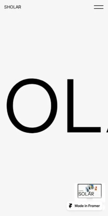 SHOLAR home page on mobile