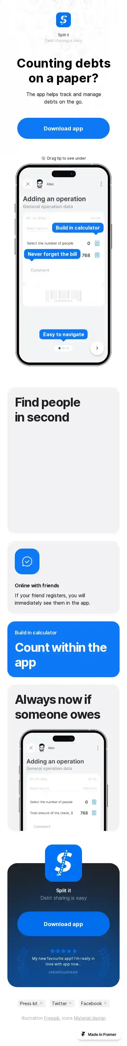 Showcase home page on mobile