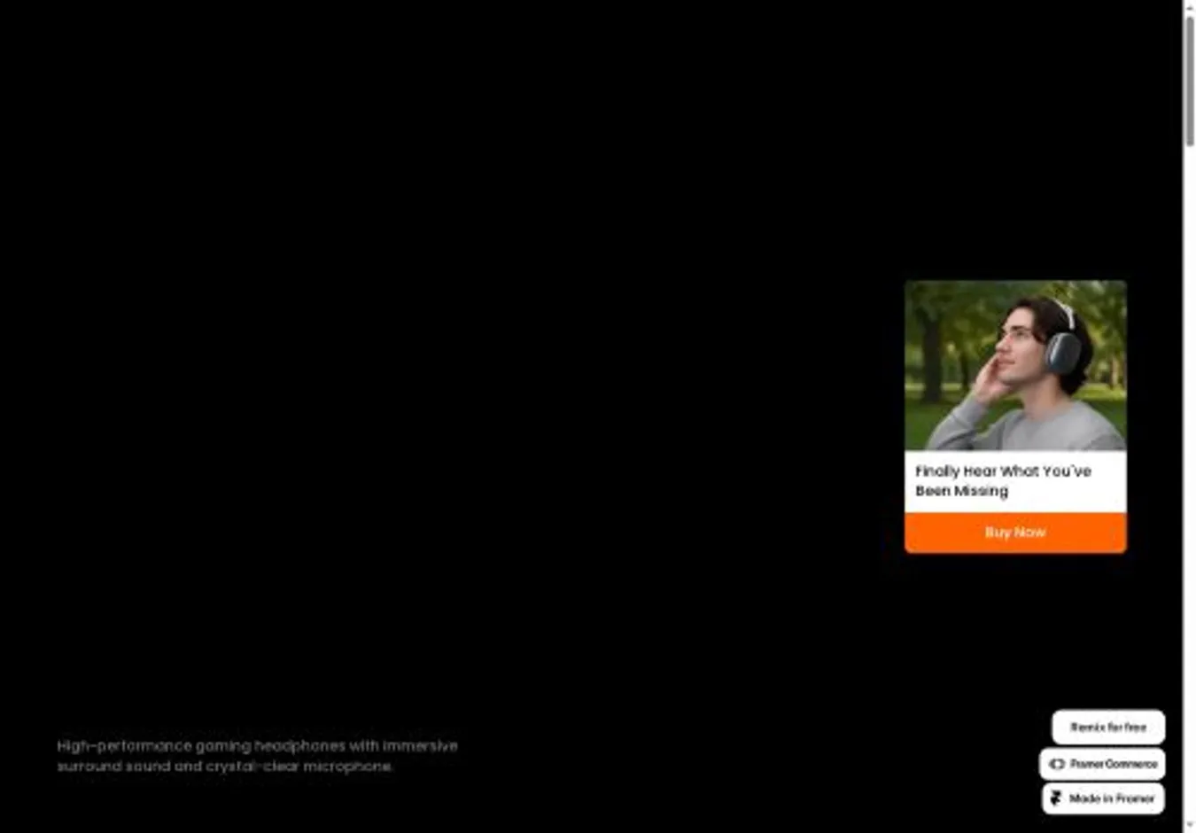Hifi Store home page on desktop