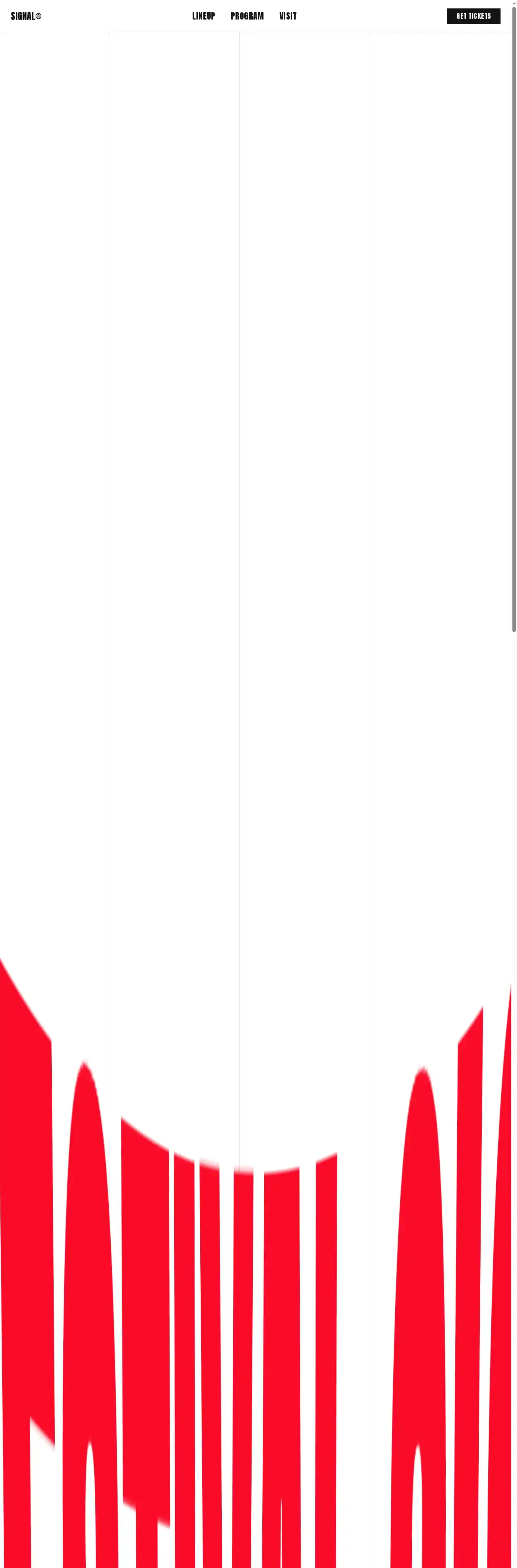 Signal Event home page on desktop